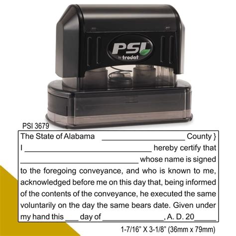 Alabama Notary Acknowledgment Stamp