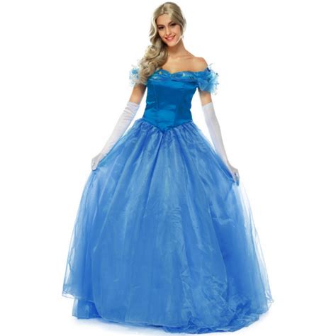 New Cinderella Blue Dress Cosplay Costume Costume Party World