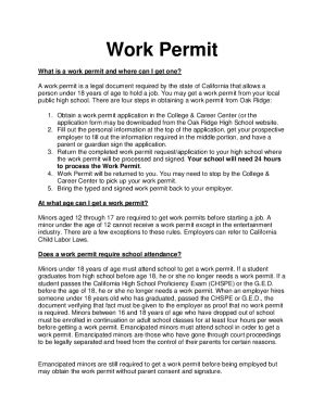 Fillable Online Orhs Eduhsd K Ca Work Permits Wisconsin Department