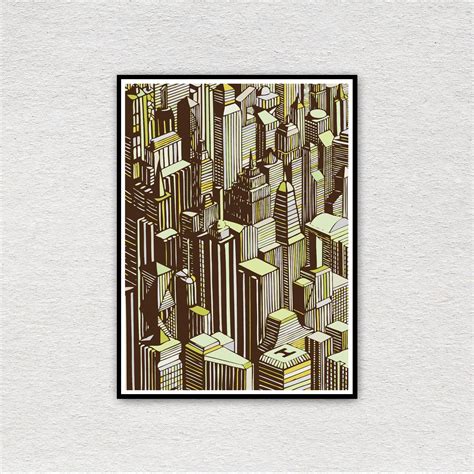 Metropolis Poster No 4 Skyscraper Poster Urban Poster Etsy