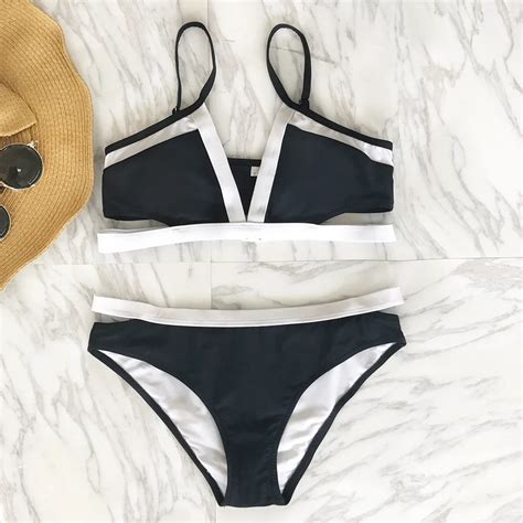 Cupshe Charming Model Black And White Bikini Set Women Summer Sexy