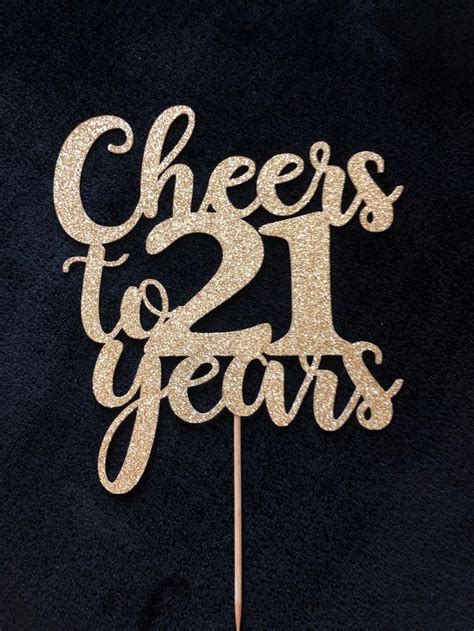 Cheers To 21 Years Cake Topper 21 Birthday Cake Topper Cheers Party