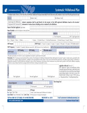 Fillable Online Systematic Withdrawal Plan Fax Email Print PdfFiller