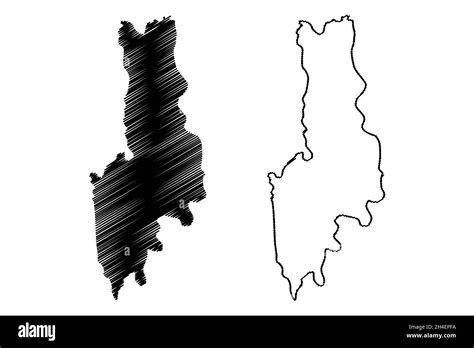 Saiha District Mizoram State Republic Of India Map Vector