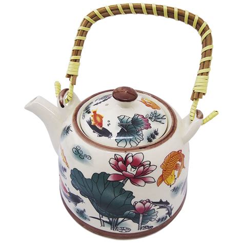 Chaleira Bule Porcelana Estilo Oriental Filtro Infusor Teapot