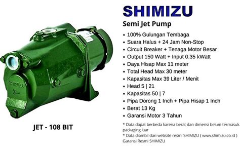 Pompa Air Semi Jet Shimizu Jet Bit