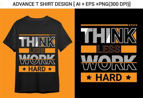 Think Less Work Hard Motivational Quote Graphic By Laboni Akter