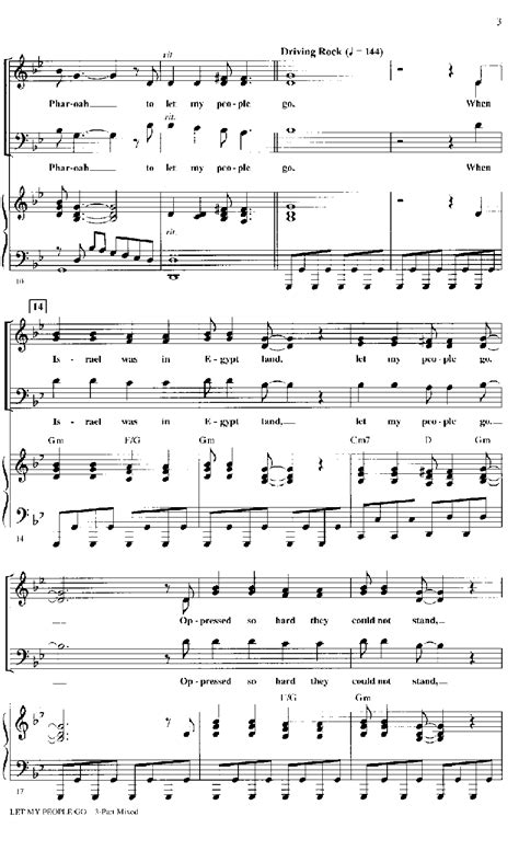 Let My People Go (Three-Part Mixed ) arr. Ro | J.W. Pepper Sheet Music