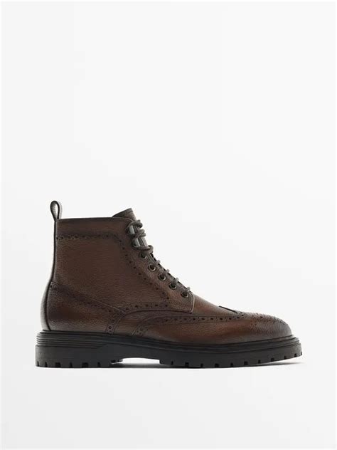 Buy Massimo Dutti Leather Brogue Boots Brown At 59 Off Editorialist