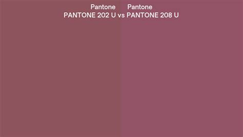 Pantone 202 U Vs Pantone 208 U Side By Side Comparison