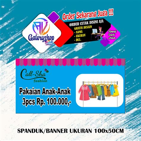 Jual Mmt Spanduk Banner Jualan Baju Fashion Dll Ukuran100x50 Cm Shopee Indonesia