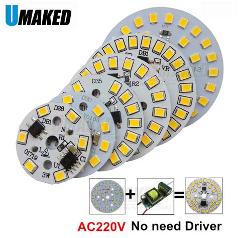 10pcs Ac 220v Led Pcb Smd2835 3w 5w 7w 9w 12w 15w Integrated Ic Driver