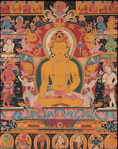 Dhyani Buddha Ratnasambhava With The Eight Bodhisattvas Exotic India Art