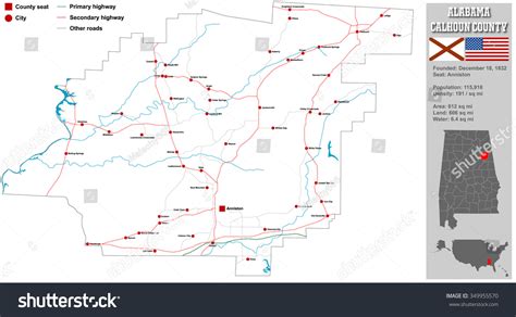 Large Detailed Map Infos About Calhoun Stock Vector Royalty Free