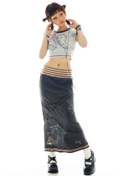 Raw Edge Maxi Skirt And Girl In Love Crop Top Artofit