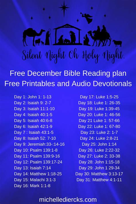 a blue poster with the words free christmas bible reading plan