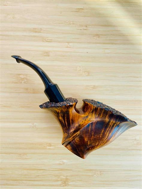 Smoking Pipe Of Briar Exclusive Pipe With Ebonite Stem Handcarved