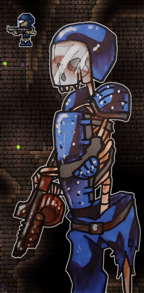 Drawing All Enemies Anyways Day 163 Rusty Armored Bones Rterraria