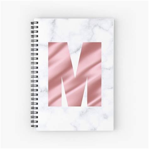 The Letter M Is Made Up Of White Marble And Pink Foil Spiral Notebook