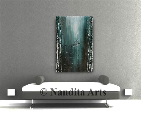 Bedroom Canvas Wall Art Landscape Acrylic Painting Green - Etsy