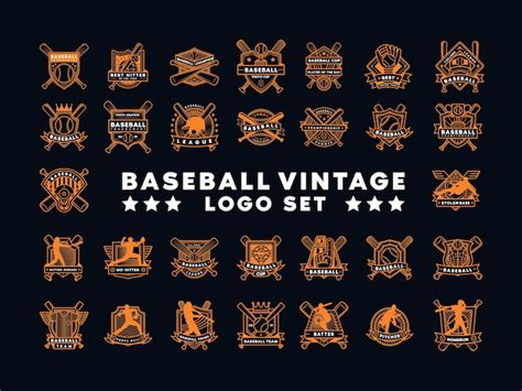 Premium Vector | A collection of baseball vintage logos.