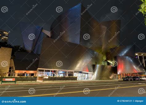 View Of Walt Disney Concert Hall In Downtown Los Angeles At Night