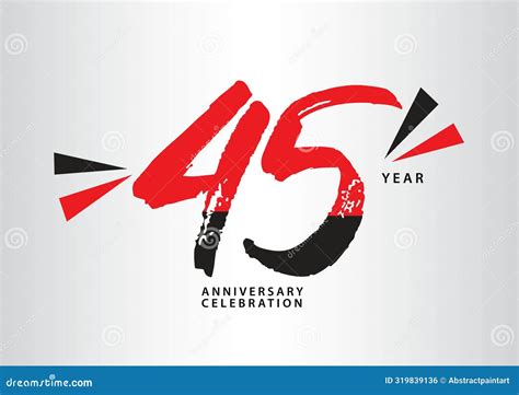 45 Year Anniversary Celebration Logotype Vector 45 Number Design 45th