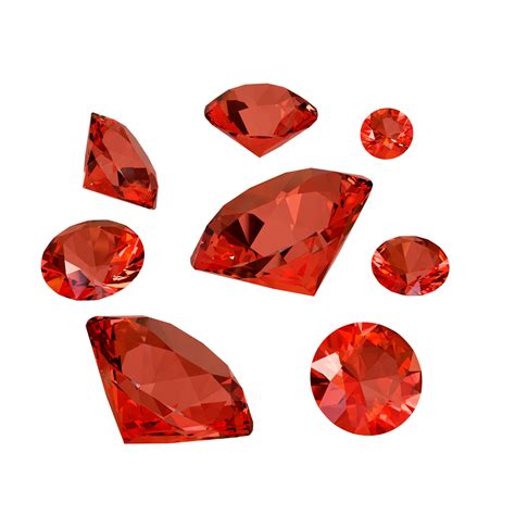 3d Rendering Of Shiny Red Diamond Gems 20920792 Png