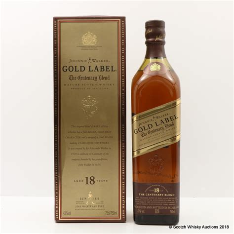 Johnnie Walker 18 Year Old Gold Label Centenary Blend 75cl The 91st Auction Scotch Whisky