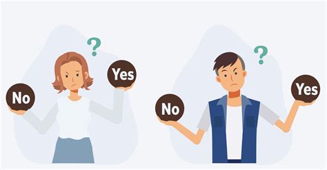 People Making Decision Yes Or No Thinking Confused 3418721 Vector Art