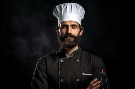 Un Hombre Con Uniforme De Chef Est De Pie Con Los Brazos Cruzados