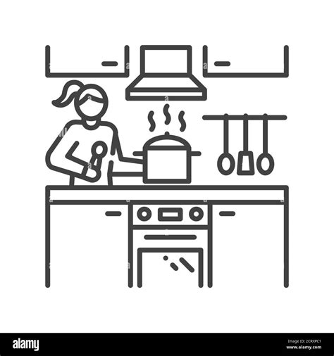 Kids Cooking Clipart Black And White