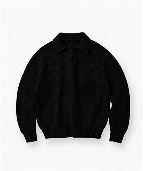 Musinsa Lafudgestore Loose Fit Open Collar Wool Knit Black