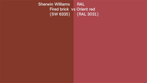 Sherwin Williams Fired Brick Sw Vs Ral Orient Red Ral