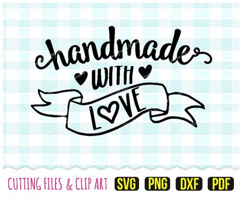 Handmade With Love Svg DXF PNG PDF Handmade Banner Svg Etsy