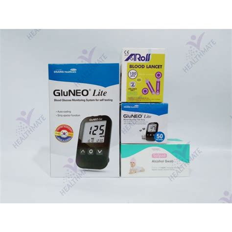 PROMO GluNEO Lite Blood Glucose Monitoring System COMPLETE SET 4 In 1