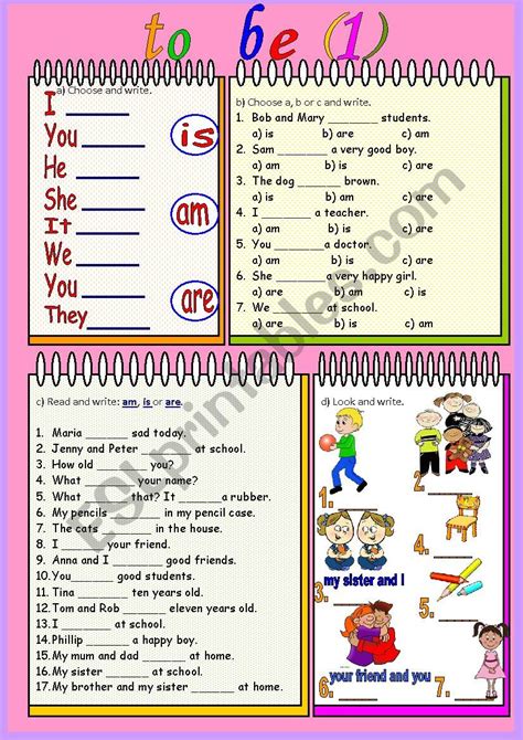 Verb To Be Affirmative Exercises