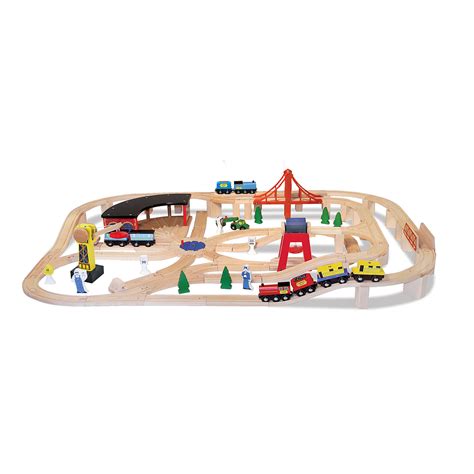 Melissa & Doug Wooden Railway Set