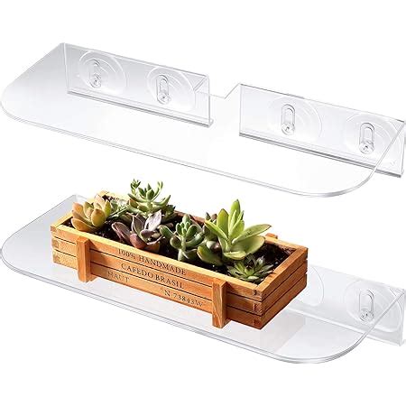 Amazon Pack Inch Acrylic Window Shelf Ledge Suction Cup Shelf