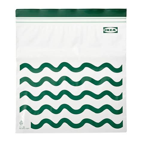 Istad Resealable Bag Patternedgreen Ikea