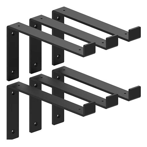 Buy Black Shelf Brackets 6 Inch Lip Brackets For Shelves Heavy Duty