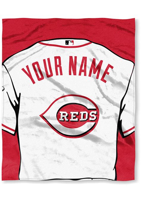 Cincinnati Reds Personalized Jersey Silk Touch Fleece Blanket