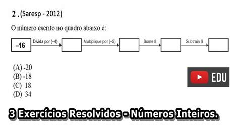 Numeros Inteiros Atividades Ano