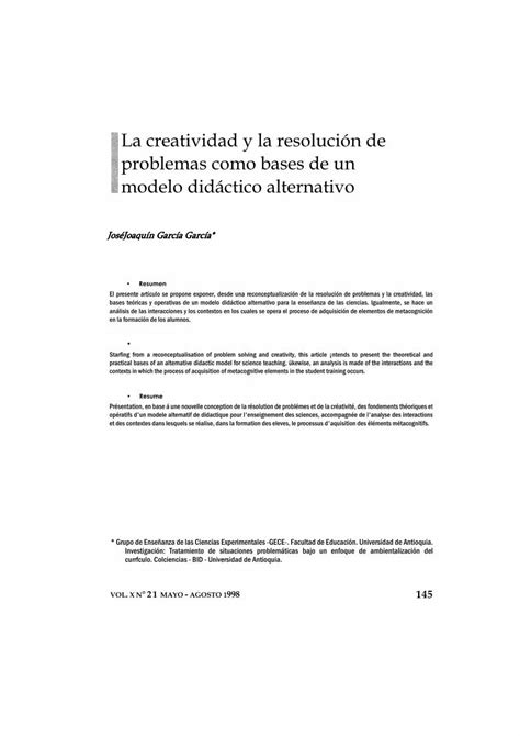 Pdf Resolucion De Problemas Y Creatividad Dokumen Tips