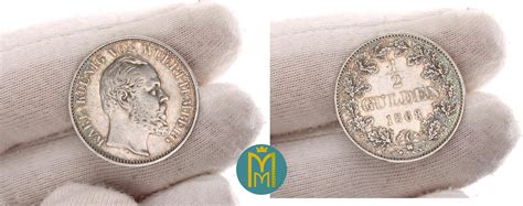 Württemberg 1 2 Gulden 1861 Karl 1864 1891 gutes sehr schön MA Shops