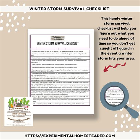 Winter Storm Survival Checklist Freebie - Experimental Homesteader