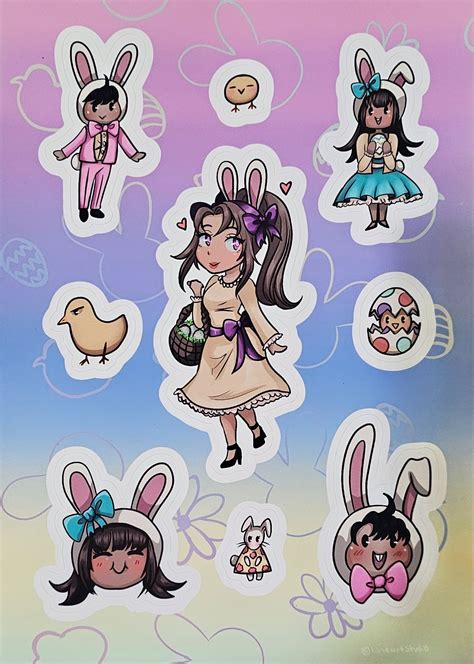 Kawaii Cute Bunny Girl Bunny Boy Sticker Sheet - Etsy