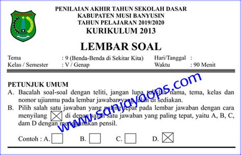 Soal Ulangan K13 Kelas 5 Tema 3 Tahun 2019 2020 1 Membersihkan Sunagi 1 Tahun Sekali 18