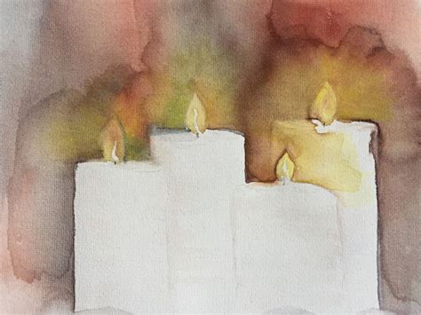 Lichterglanz Kerzen Lichterglanz Advent Aquarell Von Kakadu