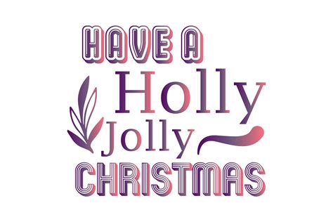 Holly Jolly Quotes Gradient Art Graphic by wienscollection · Creative Fabrica